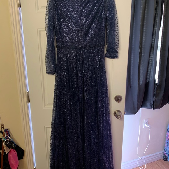 Classy Blue Sparkle Dress - Picture 3 of 3